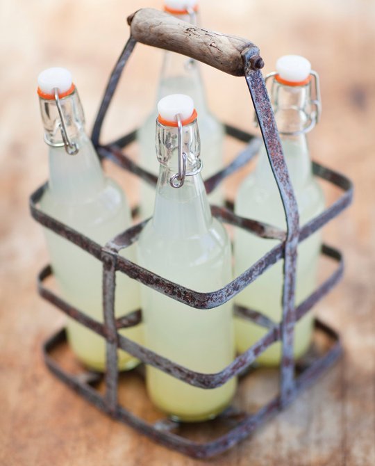 Ginger ale in swinglatch bottles - image via true brew as shared in Thinking Outside the Box on linenlavenderlife com